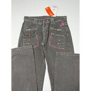 NWT Oxbow Girls Jeans Straight Leg Pink Trim Size 16